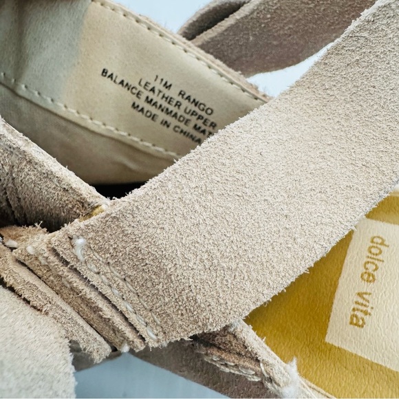 Dolce Vita Rango western style suede mules tan/cream size 11 stacked heel - Picture 13 of 14